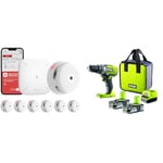 Détecteur de fumée X-Sense XS01-M ProConnected avec Station de Base SBS50 et perceuse sans Fil RYOBI 18V One+ R18DD3-215S