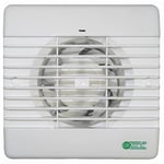 Quiet Bathroom Extractor Fan with Timer 4" 100mm Axial - Airvent 406958 - White