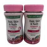 2 x 60 Nature's Bounty Hair Skin and Nails Gummies with Collagen and Biotin Zinc