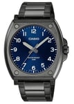 Casio MTP-E730B-2AV Black Ion Plated Stainless Steel Blue Dial Quartz Mens Watch