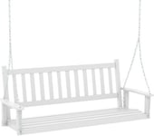 Balançelle Jardin Extérieur Chaise Hamac Siège Suspnedue en Bois avec Chaînes de Suspension Ajustables 168x65x63CM