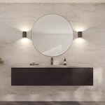 Loevschall Refine Miroir Rond | Miroir Mural Marron avec Cadre | 100 cm | Miroir décoratif pour Salle de Bain, Salon, Chambre à Coucher et Couloir | Minimaliste et élégant en Laiton brossé