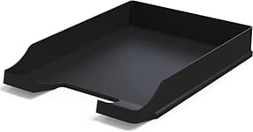 Lot de 20 Corbeilles à courrier A4+ Noir - Organisateur de Bureau empilable - Plateau de Bureau en Plastique - Porte-Papier - Bacs à Documents - 35x25x5,2 cm