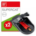 SWISSINNO Piège à Souris PRO SuperCat. Certifié pour le Respect du Bien-être des animaux et une Capture sans failles. Réutilisable, Intérieure + Extérieur. Sans danger pour enfants. Fabriqué en UE. x2