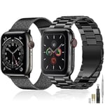 baklon Compatible avec Bracelet Apple Watch 42/44/45/49mm en Acier Inoxydable Metal pour Bracelet iWatch Series Ultra2/Ultra/SE2/SE/9 8 7 6 5 4 3 2 1 Noir