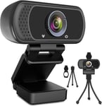 1080P Webcam with Microphone, HD USB Camera for Zoom/Skype/Fast Streaming