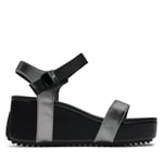 Sandaler Calvin Klein Jeans Wedge Block Sandal Metallic Dc YW0YW01366 Svart