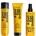 Matrix A Curl Can Dream Shampoo Hair Mask and Scrunch 'N' Go Defining Spray for Wavy and Curly Hair