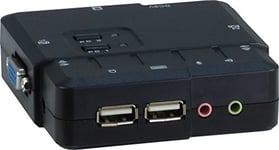 Inter-Tech KVM CS-21UA commutateur écran, Clavier et Souris Noir