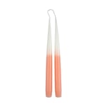 Homéa, Set de 2 Bougies Chandelier 26 cm Arty Tie And Dye Blanc et Blush