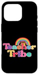 Coque pour iPhone 16 Pro Livres arc-en-ciel colorés Teacher Tribe