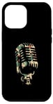Coque pour iPhone 15 Plus Microphone camouflage – Vintage Singer Live Music Lover