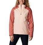 Columbia Women's Inner Limits Jacket, Waterproof Rain Jacket, Peach Blossom/Dark Coral, Size XS