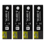 4 Black XL Ink Cartridges to replace Epson T3591 (35XL) non-OEM / Compatible