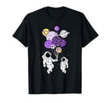 Astronaut Holding Nonbinary Planet Balloons Nonbinary T-Shirt