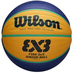 Wilson FIBA 3X3 REPLICA JUNIOR Basketball, Size: 5, Rubber, For indoor and outdoor use, Yellow/Blue, WTB1133XB