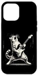 Coque pour iPhone 12 Pro Max Guitare chat à bascule jouant hilarant Kitty Cat Guitarist