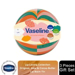 Vaseline Lip Loving Collection 3 Pieces Lip Balm Tin Gift Set for Her