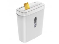 Media-Tech White Shredder White Document Shredder 6.8Mm Strip Cutting Up To 5 Sheets At A Time Speed 3.8M/Min Basket Capacity 8L