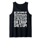 Woman The Devil Whispers Oh Crap She's Up Funny Tank Top