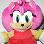 NEW SMALL 8" SEGA PRIZE EUROPE AMY ROSE SONIC THE HEDGEHOG X PLUSH TOY DOLL SOFT