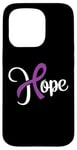 Coque pour iPhone 15 Pro Cancer du pancréas - Hope (courage) avec noeud ruban mauve