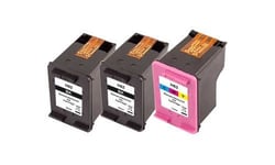 Peach Spar Pack Plus - Pack de 3 - noir, couleur (cyan, magenta, jaune) - compatible - cartouche d'encre (alternative pour : HP 62, HP C2P04AE, HP C2P06AE) - pour HP ENVY 55XX, 56XX, 76XX; Officejet 200, 250, 57XX, 8040