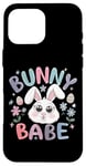 Coque pour iPhone 16 Pro Max Bunny Babe Fleurs de lapin de Pâques