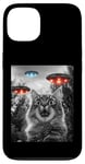 Coque pour iPhone 13 Maine Coon Cat Selfie avec Alien OVNI Homme, Femme, Enfant