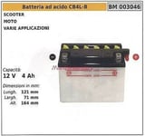 Batterie À Acide CB4L-B pour Scooter Moto Diverses Applications 12V 4 Ah 003046