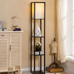 Haloyo - Lampadaire étagère lampe étagère 2626159cm 3 étagères 4 niveaux noir