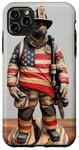 Coque pour iPhone 11 Pro Max Cadeau de pompier fin drapeau rouge décoration patriotique