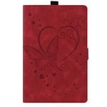 JIan Ying Case for Samsung Galaxy Tab S7+/S7 Plus SM-T970/T975/T976(NOT fit tab S7) Slim Lightweight Love Butterfly Protector Cover Red