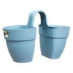 elho Vibia Campana Flower Twin 21 - Planter for Balcony & Outdoor - Ø 20.5 x H 26.5 cm - Blue/Vintage Blue