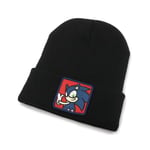 Sonic the Hedgehog Broderad Stickad Mössa Vintermössa Black