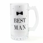 Mad Dots Black Bow Tie Wedding Favour Best Man Beer Glass Tankard Mens Gift