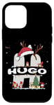 Coque pour iPhone 12 mini Chemise de Noël Hugo avec nom Hugo pour Noël amusant