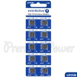 10 x everActive AG10 LR54 Alkaline batteries LR1130 189 389 1.5V GREAT VALUE