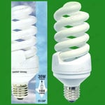 6x 30W (=150W) Daylight Low Energy CFL SAD 6400K White Light Bulbs ES E27 Lamps