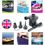 Electric Air Pump for Paddling Pool Fast Inflator Deflator Camp Air Bed Mattress