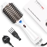 One-Step Hair Dryer Brush, PARWIN PRO BEAUTY Blow Dry Hair Brush, 4 in 1 Hot Brushes for Hair Styling, Drying, Volumizing, Straighten, Negative Ion Care Hot Air Brush, 1000W, White