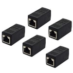 RJ45 Coupler, Ethernet Cable Extension Joined aAdapter LAN Female to Female Extender Connector, KANGPING is Compatible with Cat7 Cat6a Cat5a Network (5-Pack)