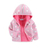 Mud Kingdom Toddler Girls Hooded Jacket with Fleece Lined Zipper Pink Love Hearts Warm Winter 3 Years