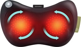 Homedics Shiatsu Neck Massage Pillow with Deep Heat - Massager with 4 Heated Mas