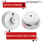 X-Sense Smart Battery Smoke Detector & Heat Alarm Home Fire Safety Kit for Homes