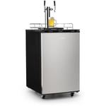 Big Spender Double Tireuse à bière mobile & réfrigérateur pour fût -1 à 3°C , Machine à bière, 50L max., Pompe à bière, Gris - Klarstein