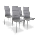 Designetsamaison - Lot de 4 chaises salle à manger grises - Lena