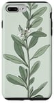 iPhone 7 Plus/8 Plus Leaves Botanical Plant Line Art Sage Green Wildflower Floral Case