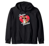 Cheetahs Are My Valentine Cute Cheetah Valentines Day Zip Hoodie