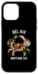 Coque pour iPhone 12 mini Bel Air Maryland USA Crabe Design vintage vieilli